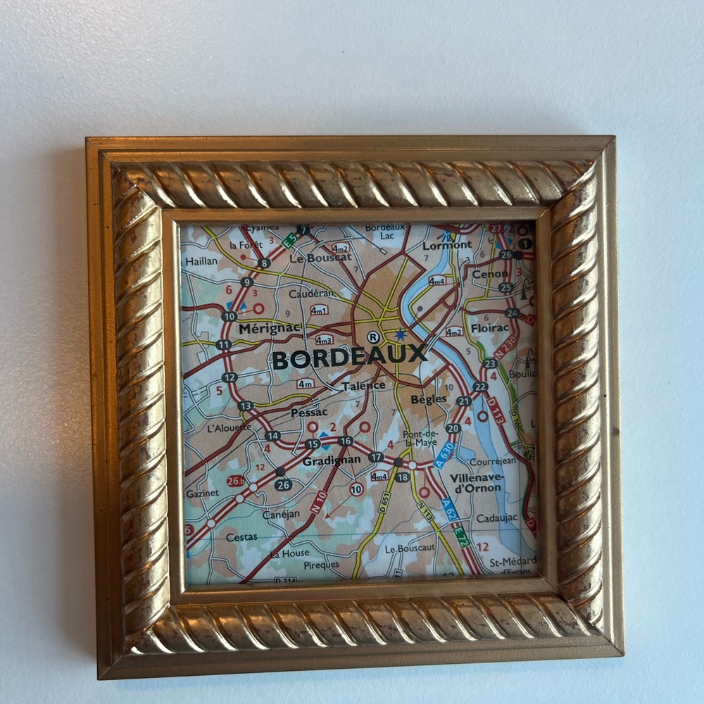 ☀️2/10$☀️ Gold Framed Bordeaux Map Art